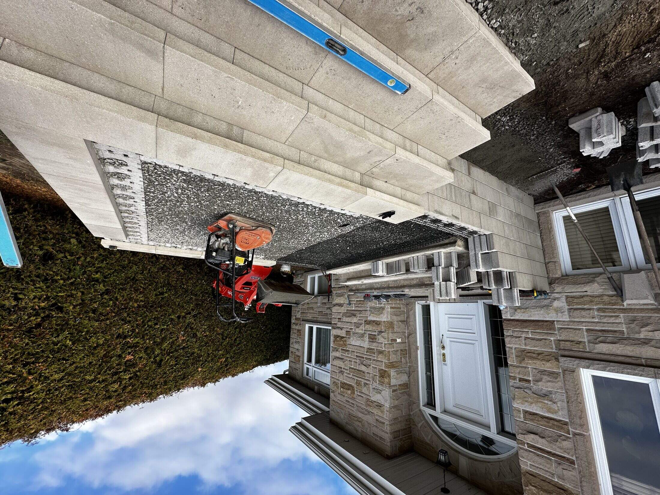 Chantier muret escalier