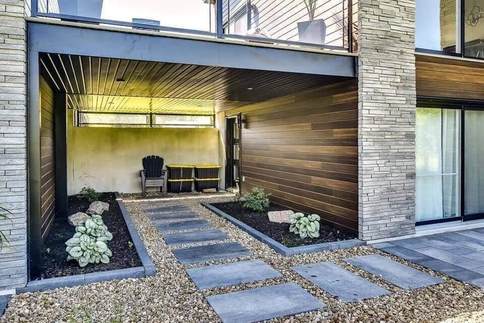 Entrée moderne en dalles